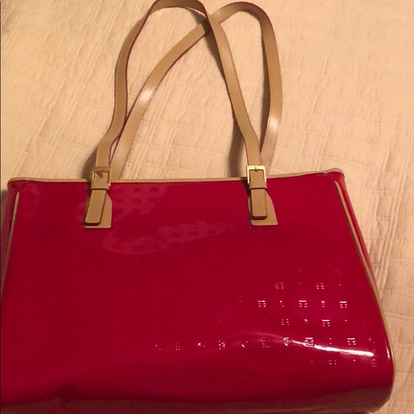 Red Arcadia Patent Leather Handbag - Picture 3 of 6